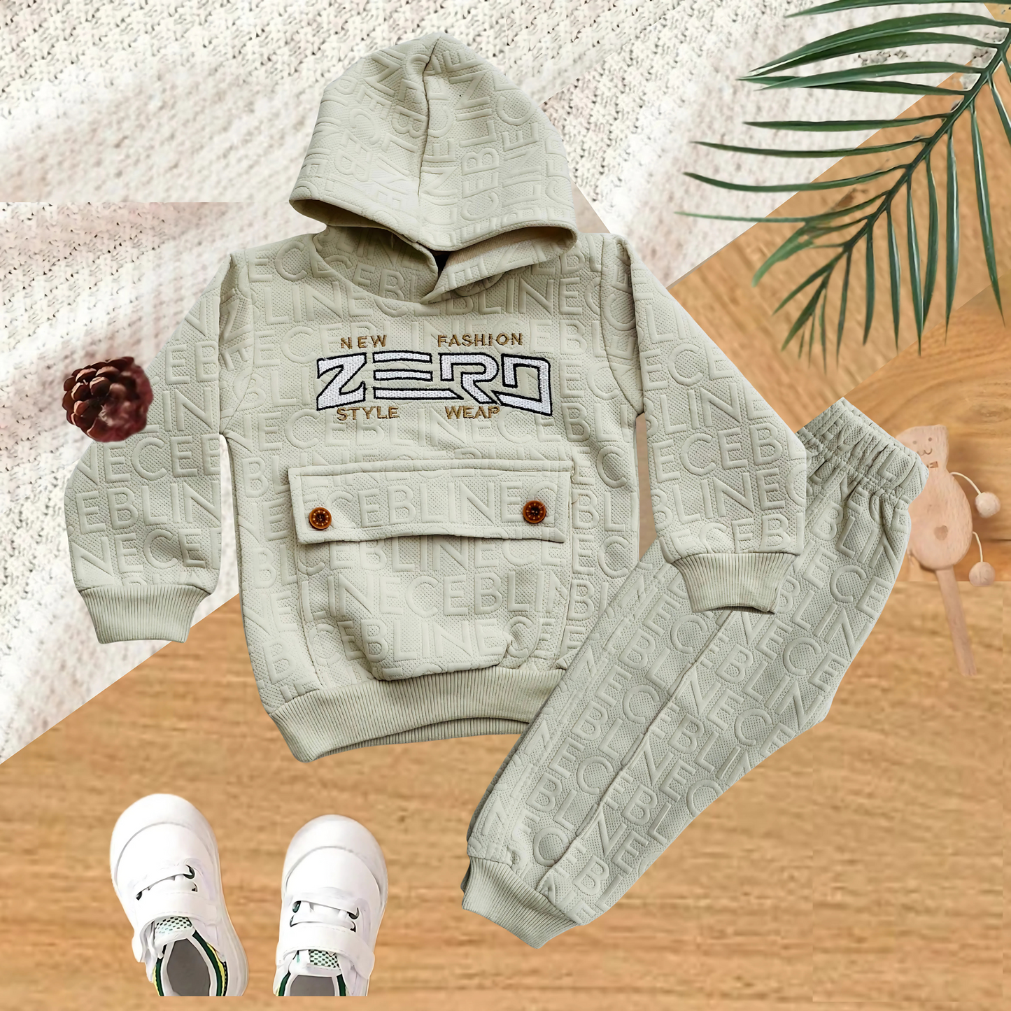 Zero Style Hoodie with Front Pocket & Matching Jogger Pants - MA7