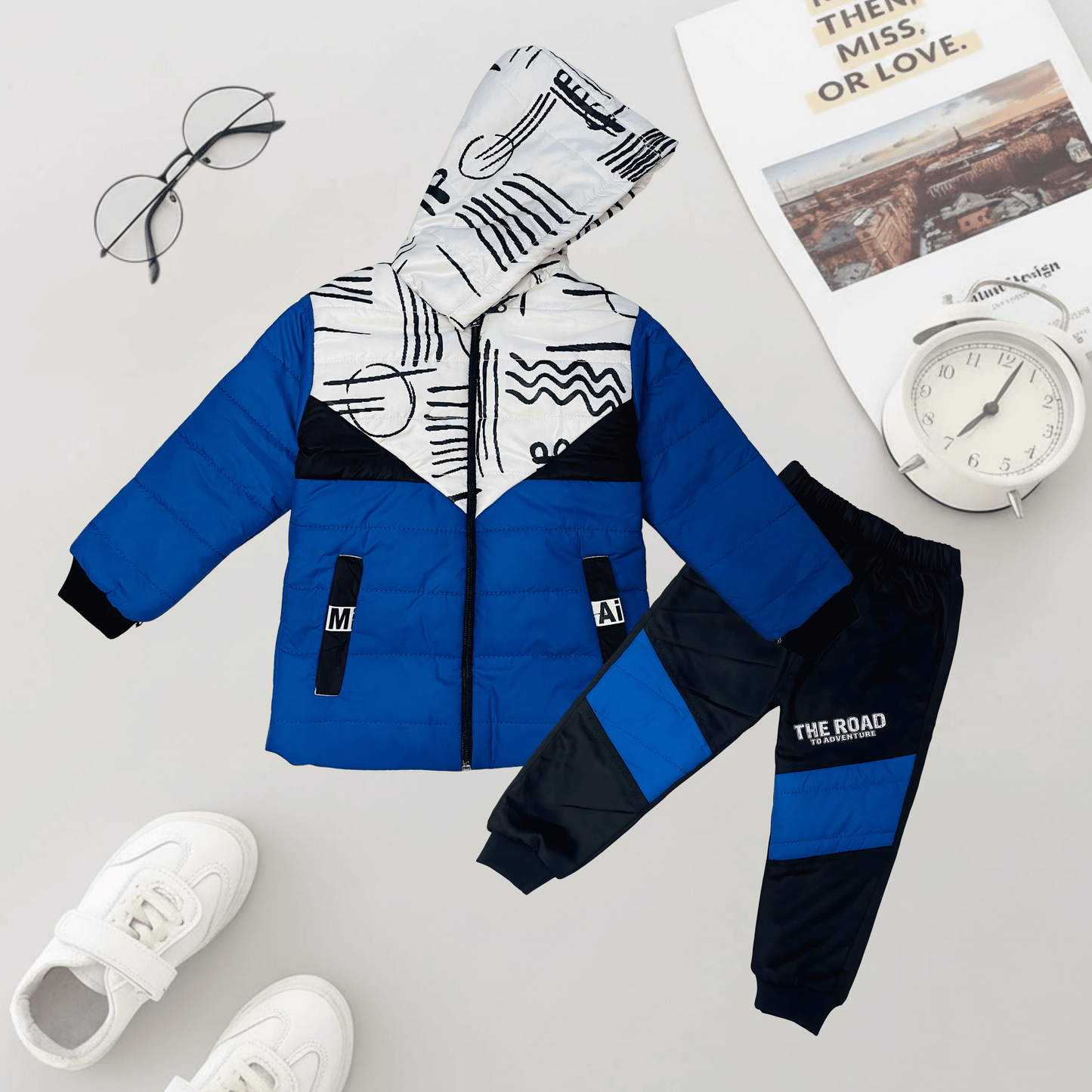 Kids 2-Piece Warm Hooded Puffer Jacket with Pants β MA14