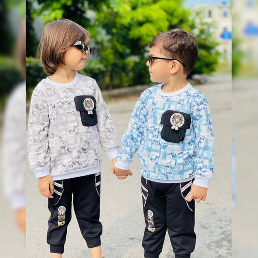 Stylish Bear Pocket Sweatshirt with Comfortable Jogger Pants - MA6