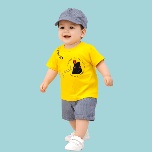 Original Spider-man Printed Kids T-Shirt & Short Set with Cap - HH3