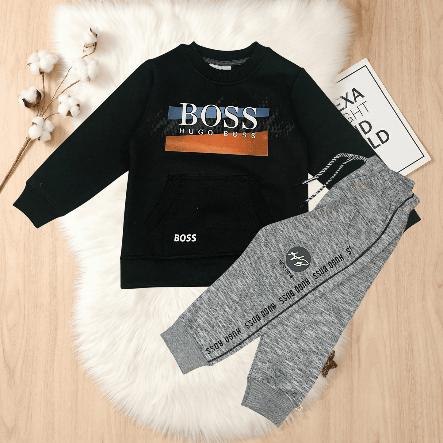 BOSS Style Premium Sweatshirt & Grey Jogger Set – MA17
