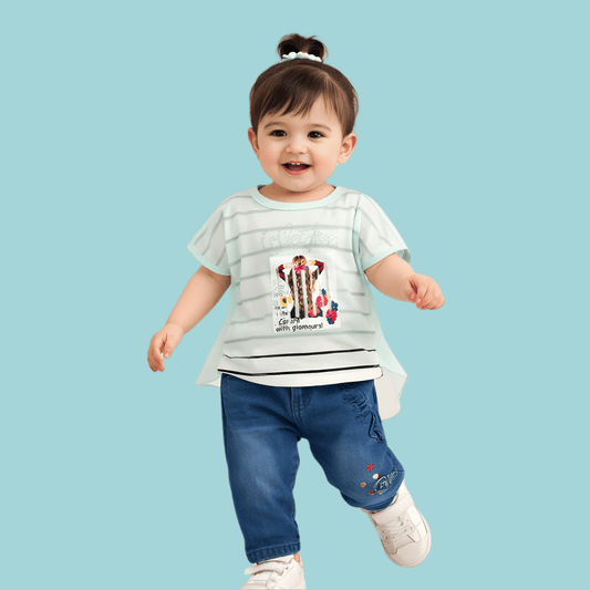 Girls 3 Pc Western Dress - HH27