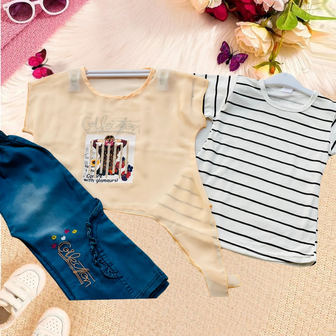 Girls 3 Pc Western Dress - HH27