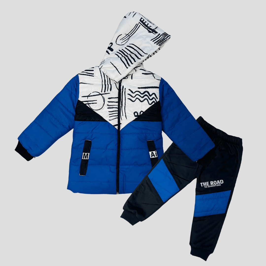 Kids 2-Piece Warm Hooded Puffer Jacket with Pants – MA14