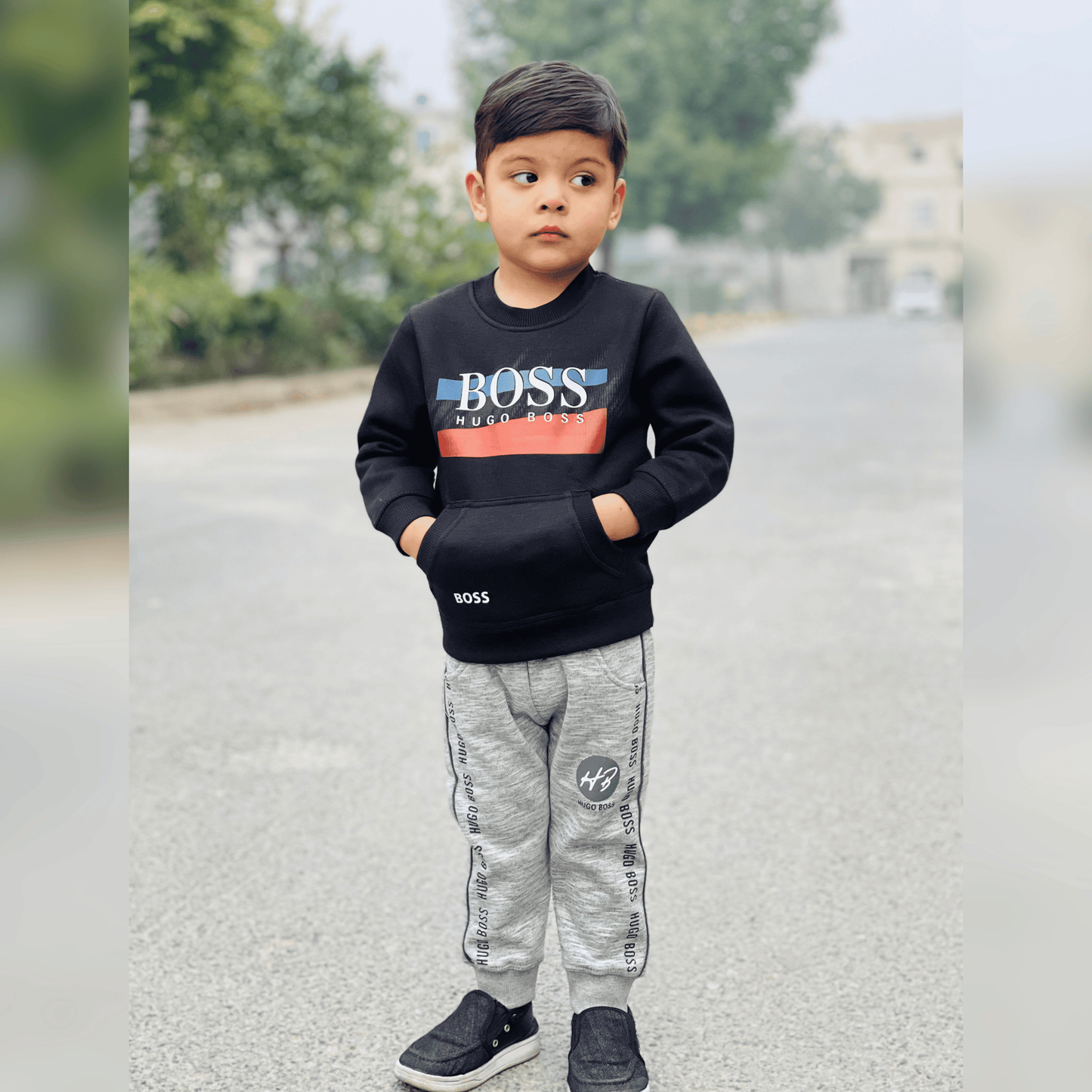 BOSS Style Premium Sweatshirt & Grey Jogger Set – MA17