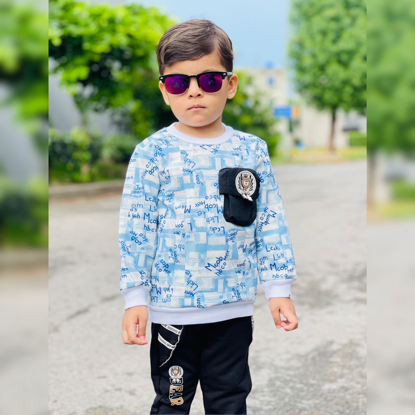 Stylish Bear Pocket Sweatshirt with Comfortable Jogger Pants - MA6