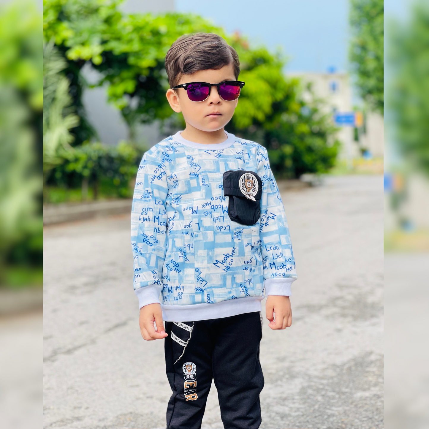 Stylish Bear Pocket Sweatshirt with Comfortable Jogger Pants - MA6