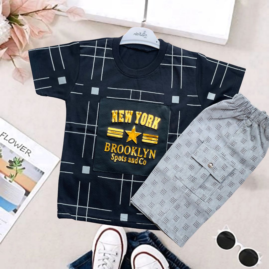 New York Kid's Shirt & Shorts Set - HH19
