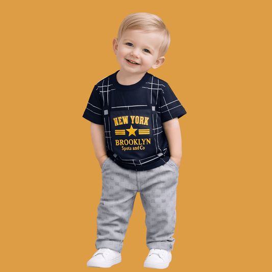 New York Kid's Shirt & Shorts Set - HH19