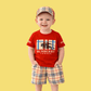Kid's Burberry Shirt & Shorts Set with Cap - HH43